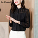 拉夏貝爾（La Chapelle）長袖襯衫女裝2025年秋季新款韓版小個(gè)子女士襯衣春秋打底衫上衣女 圖色 2XL 【建議120-130】