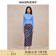 MAXRIENY【商場同款】復(fù)古格紋直筒半裙梭織羊毛高腰裙子 棕格紋 M 02