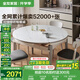 全友家居餐桌椅組合套裝現(xiàn)代簡(jiǎn)約多功能家用小戶型巖板圓桌子國(guó)家補(bǔ)貼 中灰|1.3米功能桌+煙云軟包椅*4