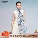 萬事利春夏桑蠶絲真絲絲巾雙面同色大方巾88cm蔓越闌珊 藍(lán)色 88*88cm