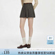 范思藍恩學(xué)院風氣質(zhì)毛呢顯瘦高腰百褶裙2024冬季新款半身裙14480 咖色 M