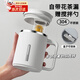 聚莜家水杯男士茶杯辦公室茶水杯帶蓋不銹鋼泡茶杯馬克杯帶把手咖啡杯 銀河灰-500ML【帶茶隔/把手/勺子