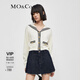 MO&Co.學(xué)院風(fēng)短款千金針織衫上衣女小香風(fēng)針織開衫針織衫女摩安珂 米白色-第2批 S 160