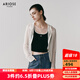 艾諾絲雅詩【商場同款】2025夏季新品透視針織衫開衫外套上衣女40411899 白色 M