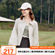 百圖betu女裝春季新款短外套工裝夾克寬松顯瘦抽繩外套2401T43 米白 L