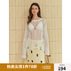 獨(dú)束大碼女裝長(zhǎng)袖薄款顯瘦針織衫氣質(zhì)通勤2025夏季百搭罩衫上衣 梔子白-上衣 L （尺碼：2）