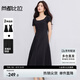 尚都比拉優(yōu)雅氣質兩袖長A字連衣裙女夏季收腰顯瘦短袖裙吊帶裙白色中長裙