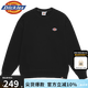 dickies春夏logo貼布繡休閑美式圓領(lǐng)毛圈衛(wèi)衣寬松男女情侶裝 黑色 M