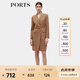 PORTS寶姿女裝秋季新款修身通勤雙排扣連衣裙ALD9D028NWF 駝色 M (6)