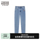 Teenie Weenie小熊女裝牛仔褲冬季簡(jiǎn)約時(shí)尚休閑刺繡時(shí)尚小腳褲 中藍(lán)色 L (170)