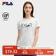 FILA 斐樂(lè)官方女子針織短袖衫2025夏新款時(shí)尚休閑簡(jiǎn)約基礎(chǔ)圓領(lǐng)T恤 云菇白-WT M 165/84A/M