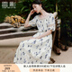 香影度假風(fēng)碎花方領(lǐng)連衣裙女2025夏季新款鏤空泡泡袖波西米亞裙子 鷺白 S 155/80A/85-95斤