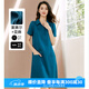 晚白【斷碼清倉拼手速】萊賽爾亞麻短袖連衣裙寬松百搭顯瘦休閑裙子 孔雀藍(lán) M