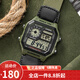 卡西歐（CASIO） 卡西歐(CASIO)小方塊數(shù)顯電子表狂飆安欣同款男防水學(xué)生運(yùn)動(dòng)手表 綠盤綠布帶AE-1200WHB-3B