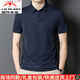 國(guó)際米瀾輕奢高端桑蠶絲短袖POLO衫男裝夏季新款大碼商務(wù)休閑打底上衣T恤 蘭灰 XL 【130-155斤】