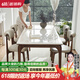御林森北歐白冰玉純天然大理石餐桌家用高級(jí)感長方形純實(shí)木腿奢石飯桌椅 1.4米長桌【真正純天然大理石】
