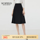 SCOFIELDScofield優(yōu)雅A字半身裙通勤舒適高腰顯瘦褶皺裙女裝夏季新款 黑色 M 165