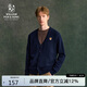 William fox&sons威廉?？怂?羊毛混紡精梳針織紗線經(jīng)典復(fù)古LOGO小狐貍頭針織開衫