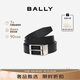 BALLY巴利【七夕禮物】男士腰帶商務方扣雙面腰帶6307811黑色120cm
