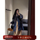 三吉黑花【金玉棠】國風(fēng)新中式外套女秋冬季獨特超好看大衣長短款 靛藍長 S