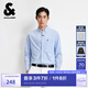 杰克·瓊斯（JACK&JONES）25年男裝秋季商務(wù)長(zhǎng)袖襯衫男士休閑純棉舒適襯衣男法斗犬刺繡上衣 C39天藍(lán) M 175