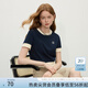 范思藍恩學院風針織T恤衫女短袖2025春季新款chill撞色復古1328 藏青 M