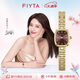 飛亞達（FIYTA）傾城“小金表”竹節(jié)鏈深棕盤復(fù)古女表傾心禮盒 節(jié)日禮物女