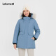 樂(lè )飛葉鵝絨工裝羽絨服女 秋冬季防潑水可拆卸帽毛領(lǐng)LFJU5DH6