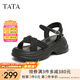他她（TATA）涼鞋女鞋2025夏季新款休閑厚底法式氣質(zhì)時(shí)裝涼鞋女 黑色 36