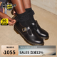 馬?。―R.MARTENS）Polley秋舒適百搭通勤T字光面皮淺口皮鞋瑪麗珍鞋 黑色 36