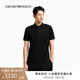 EMPORIO ARMANI/阿瑪尼官方旗艦新款男士全棉暗門襟翻領短袖Polo衫夏季 【珠地網(wǎng)眼全棉暗門襟】星夜黑色 S  (推薦：120-135斤)
