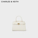 CHARLES&KEITH金屬扣帶飾手提包單肩包凱莉包生日禮物CK2-50160102