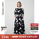 朗姿【Basic衣櫥】小香風(fēng)法式赫本風(fēng)波點(diǎn)裙子女夏新款連衣裙 本白色 L