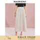 MAXRIENY【雅貴日常-商場(chǎng)同款】復(fù)古優(yōu)雅感壓褶高腰半身傘裙 黑白波點(diǎn) M 02/36