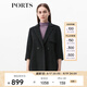 PORTS寶姿女裝 秋冬新品毛呢外套YLN9C017DWF065 深灰色 M (6)