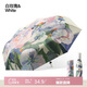 七麥麥全自動(dòng)三折晴雨傘太陽傘遮陽傘黑膠防曬防紫外線女油畫折疊雨傘