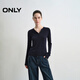 ONLY 2025秋季知性松弛純色顯瘦舒適正肩針織衫女|125324021