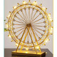 OEMG輕奢摩天輪旋轉發(fā)光模型酒店客廳辦公室擺件家居裝飾創(chuàng  )意生日禮物 金色 28CM高（下單送燈）