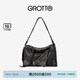 GROTTO個(gè)樂(lè)25年新款SoftCollar保齡球包單肩包小號(hào)中號(hào)通勤斜挎包 經(jīng)典黑M 亮銀
