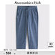 ABERCROMBIE & FITCH男裝25春季新款美式復(fù)古慵懶松弛松緊腰直筒休閑褲KI130-5049 海軍藍(lán) L (180/86A)