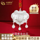 中國黃金（CHINA GOLD）999足銀福字平安鎖吊墜男女寶寶兒童銀長命鎖項鏈新生兒滿月禮物 福字平安鎖吊墜 約13g【紅繩】