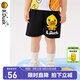B.Duck小黃鴨童裝寶寶短褲夏季新款女童薄款五分褲兒童褲子運動褲 黑色 120 cm