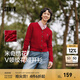 森馬（Semir）商場(chǎng)同款迪士尼米奇系列針織開衫女2025春新款紅色毛衣女米奇刺繡 紅色調(diào)00466 L 165/88A