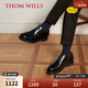 THOM WILLS【明星同款】ThomWills內增高皮鞋男商務(wù)正裝牛津鞋新郎結婚鞋 黑色小牛B771-1 41 /7.5碼