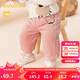 巴拉巴拉兒童褲子男童2023寶寶秋冬女童長(zhǎng)褲天鵝絨加厚保暖萌