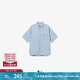 Levi's?SilverTab?25年春夏新款男士休閑短袖工裝牛仔襯衫外套 淺藍(lán)色 S