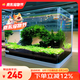 森森 超白玻璃小型熱彎水草魚(yú)缸HRK-600套缸+過(guò)濾器+水草燈
