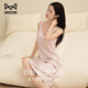 貓人性感睡裙女【帶胸墊】夏季冰絲薄款吊帶連衣裙純色涼感高級家居服