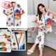 浪莎七夕情人節(jié)禮物睡衣女夏季新款冰絲短袖三件套裝涼感家居服禮盒 太陽花 L