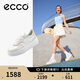愛(ài)步（ECCO）25年夏季新款休閑板鞋女 街頭舞臺(tái)219613 石灰色/白色/稻黃色37